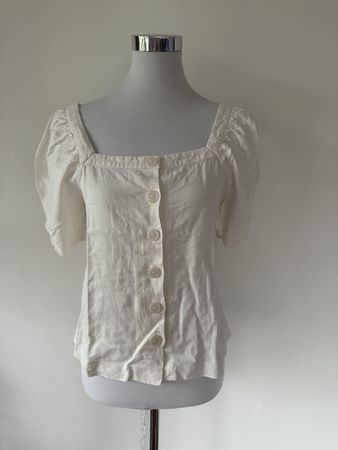 Leinen Bluse in Weiss, Grösse 38, neuwertig! Top!