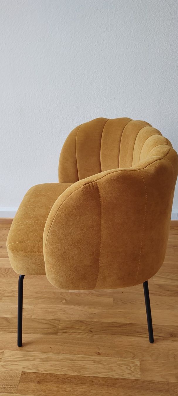 La Redoute Sessel: Fauteil de table en velours ocre – Neu (gemäss Beschreibung) aus Lausanne von Prahiena 2