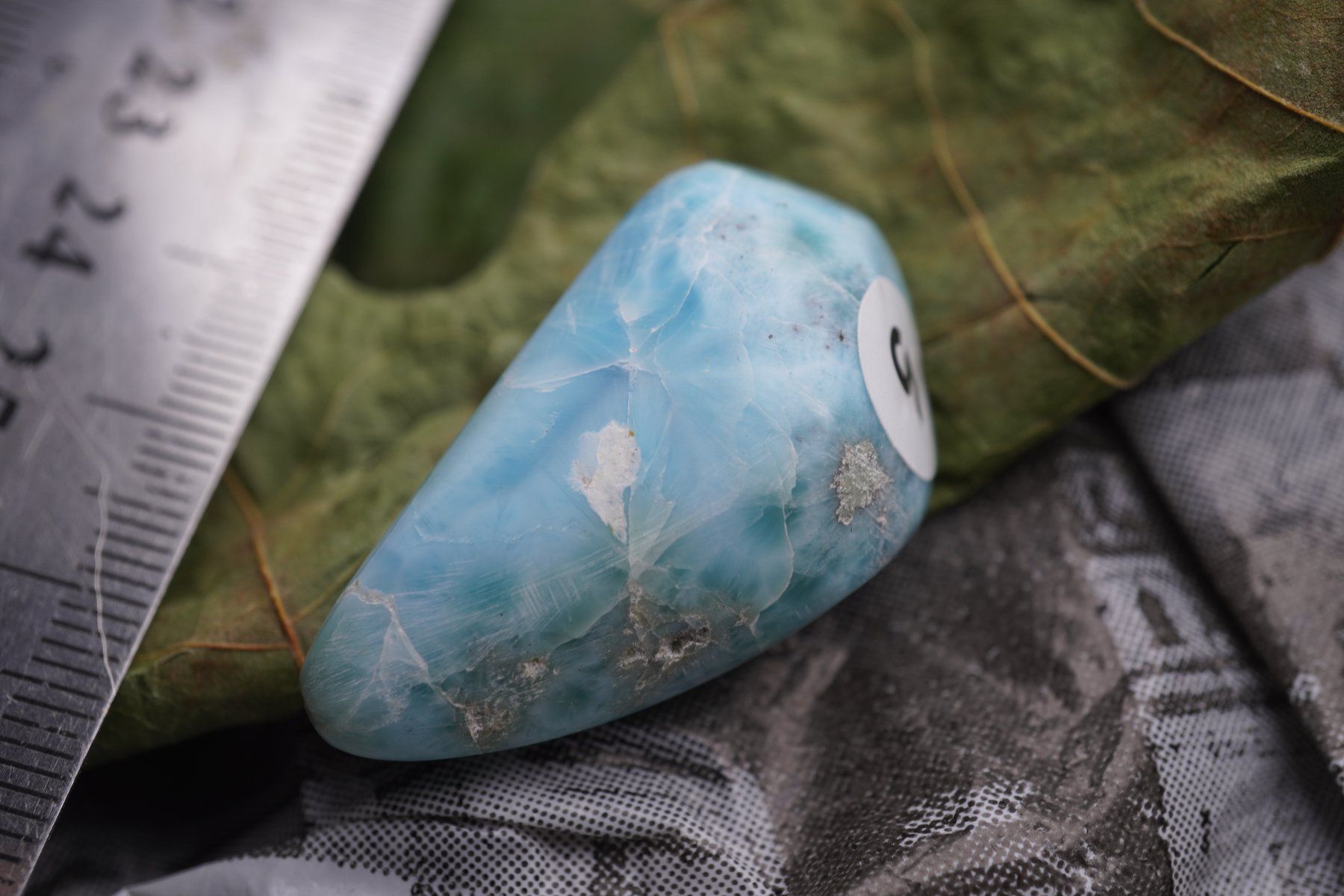 Pietre preziose: Grosser Larimar mit schönem Muster – Nuovo (secondo la descrizione) da Eschenbach SG venduto da topstone 5
