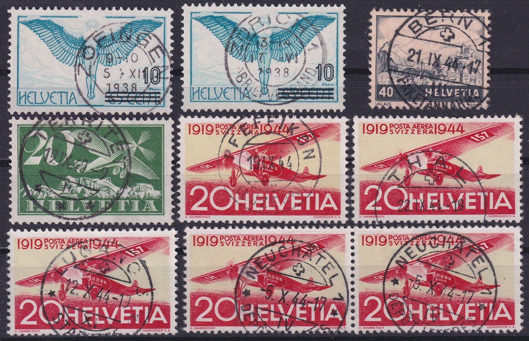 Tutti i francobolli: Flugpost Lot mit Vollstempel – Usato da Ebikon venduto da SilvioFreund