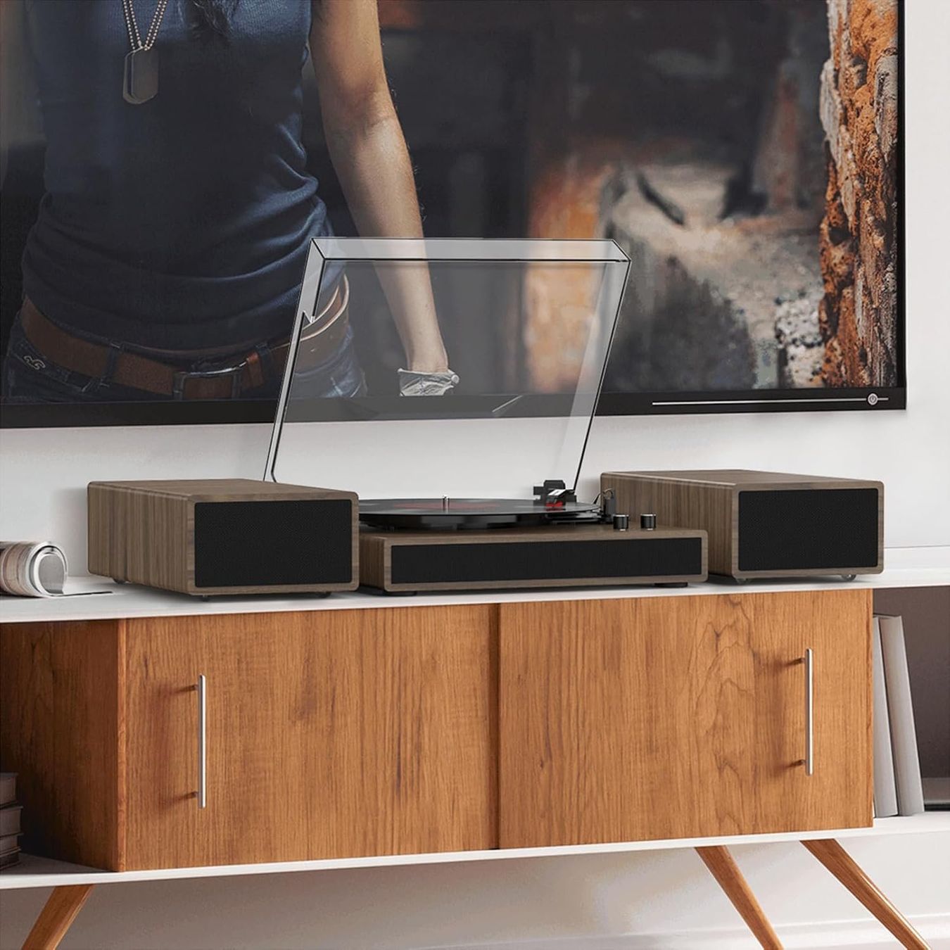 Giradischi: Plattenspieler mit Lautsprechern Bluetooth 3 Geschwindigkeit – Nuovo e nell'imballaggio originale da Schaffhausen venduto da AllesMussRaus90 1