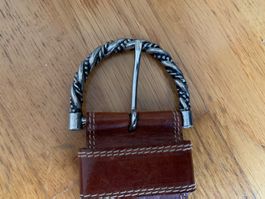 Ledergürtel braun mit Metallschliesse