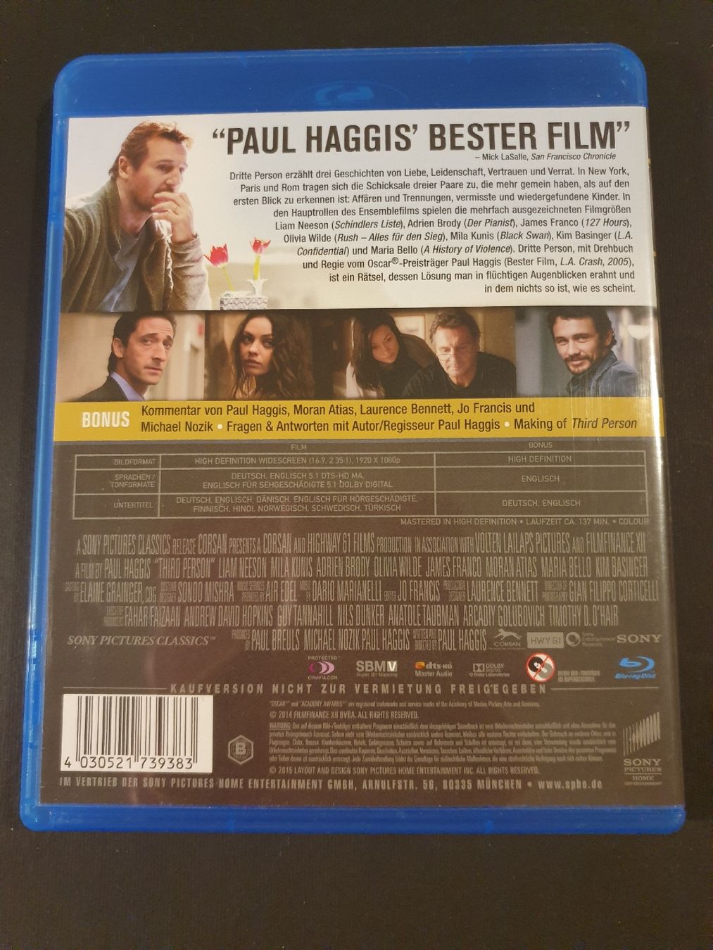 Alle DVDs: Dritte Person - Liam Neeson & Paul Haggis – Gebraucht aus Steffisburg von Blue_bj5g 1
