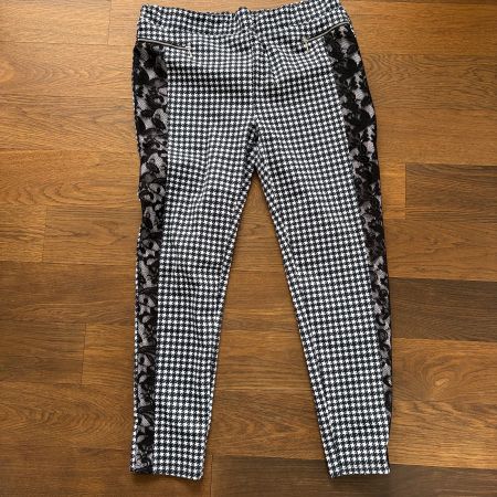 Stretch-Leggins / schwarz-weiss / Grösse 48