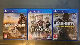 Call of Duty, Ghost Recon, For Honor 3 x PS4 Games