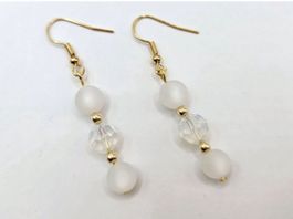 Ohrringe Swarovski Kristalle in White Alabaster und Polaris