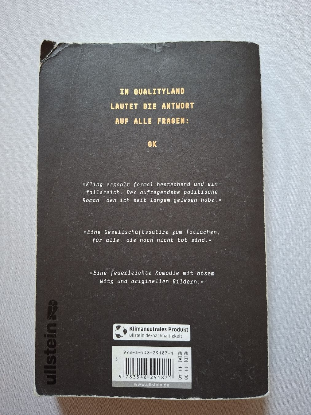 Libri: Marc-Uwe Kling, Qualityland, Roman – Usato da Nürensdorf venduto da bla_h6jn 1