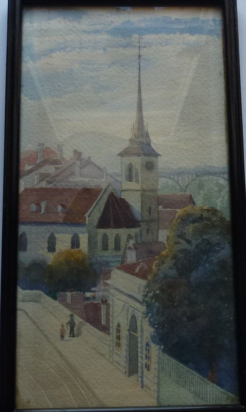 Dipinti: Aquarell ++ Ansicht Nydegg Kirche Bern – Usato da Walkringen venduto da Casablanca777 1