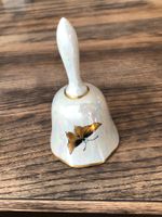🔔 🦋 Vintage Glocke mit Schmetterling, handbemalt CH, 1987