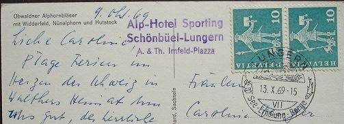 Ansichtskarten: LUNGERN Obwaldner Alphornbläser – Gebraucht aus Jona von philajona 1
