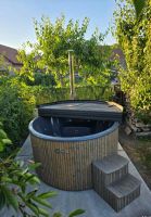 Fiberglass Hot Tub with integrated stove