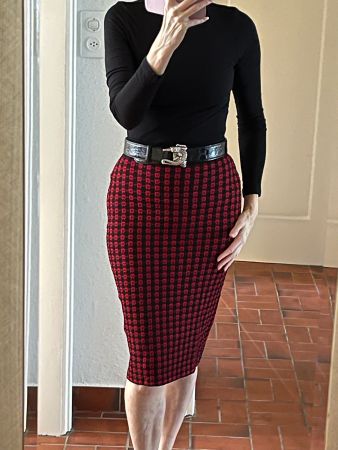 Strickrock von Red Valentino Gr.XS Rot/Schwarz - neuwertig