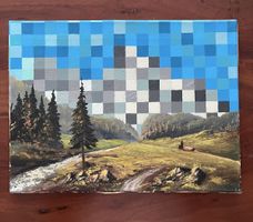 Ölgemälde "Pixel Landschaft"
