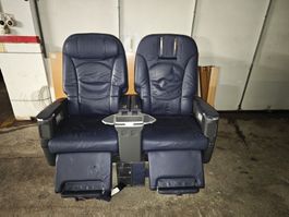 Swiss Origi, Flugzeugsitze, Leder blau, guter Zustand