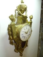 Antike Wanduhr mit Pendel, Messing, Louis XVI Stil, TOP!
