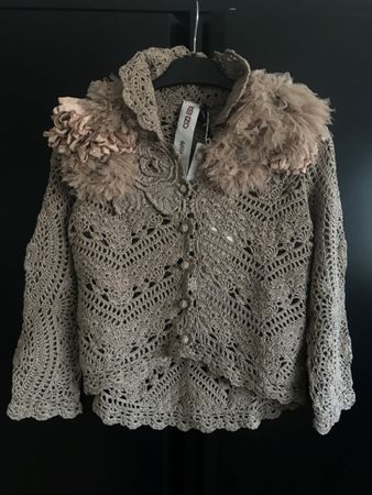 Gilet KENZO défilé, beige crochet T. M (taille S)
