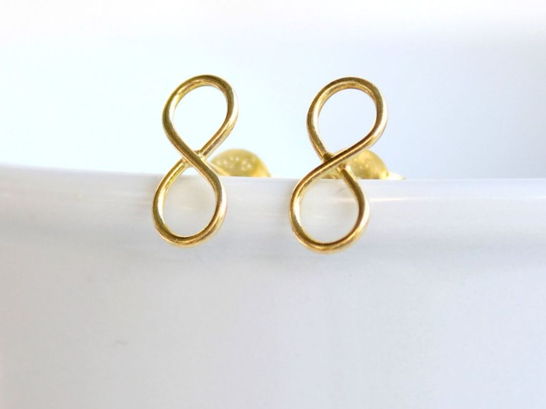 Orecchini pendenti & Orecchini a lobo: Infinity Ohrringe 925 Silber 14k vergoldet – Nuovo e nell'imballaggio originale da Stallikon venduto da Bergli18