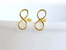 Infinity Ohrringe 925 Silber 14k vergoldet