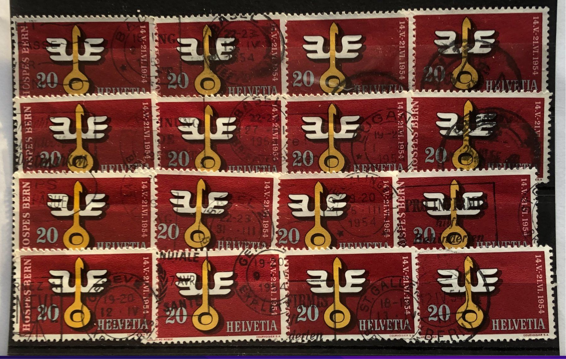 Alle Briefmarken: Nr.317 Steckkarte mit Stempel – Gebraucht aus Aarau von Billa007