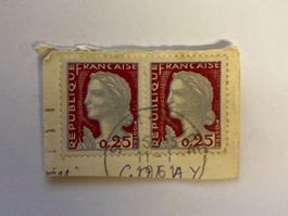 Timbre France 0.25 République Marianne lot de 2 pièces