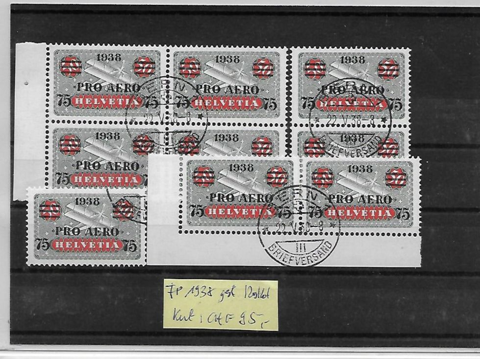 Tutti i francobolli: FP 1938 gest. Restlot Kat: CHF 95.- – Usato da Basel venduto da Ilp