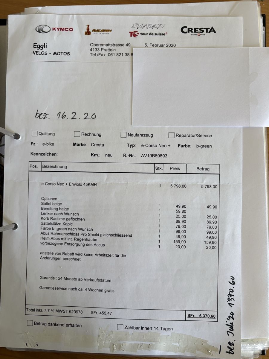 Veicoli elettrici: Cresta e-Corso Neo+ 45kmh (Pedelec) Rahmegrösse M – Usato da Basel venduto da Gumpesel1 9