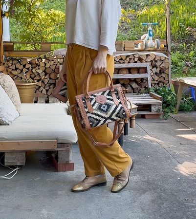 Leder Tasche – mit Portemonnaie – Vintage Boho Oriental