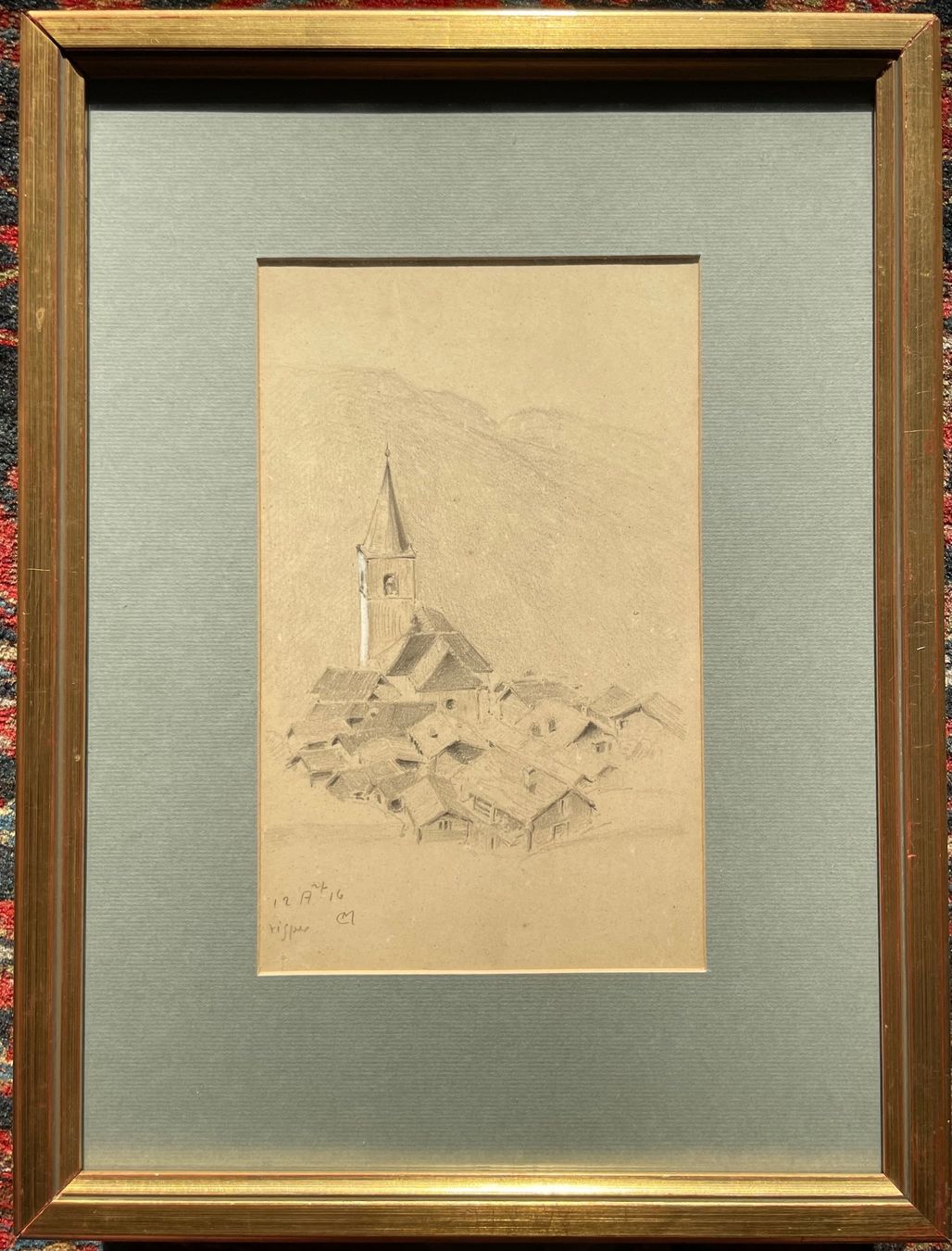 Dipinti: Ch. Meltzer dessin 1916 Visper Viège – Usato da Biel/Bienne venduto da Galaq