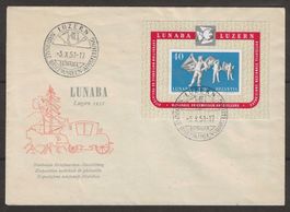 1951 : Lunaba Block auf Brief, einwandfrei, KP 200.--