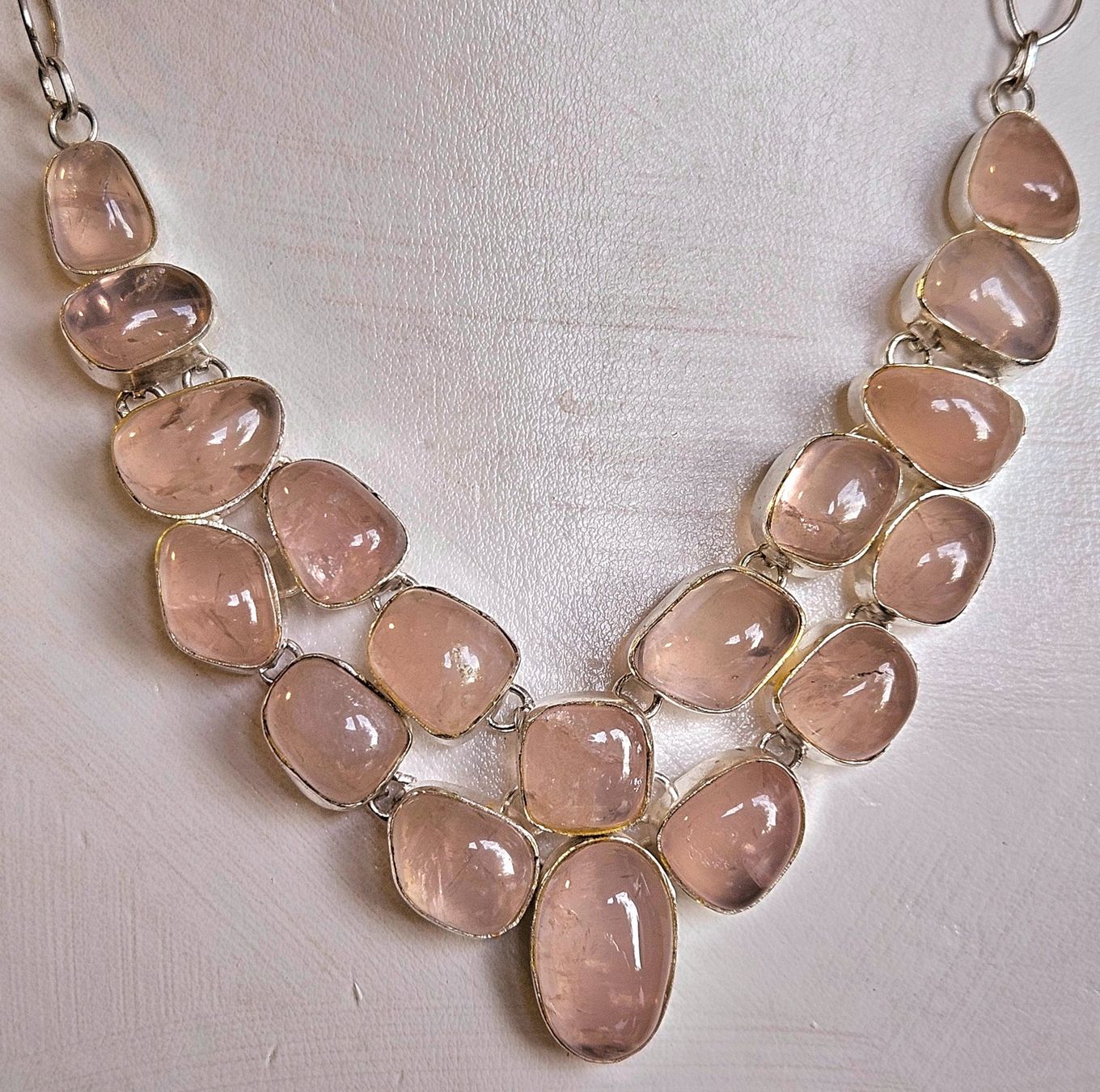 Catenine: Edles Collier Rosenquarz Schmuck Einzelanfertigung – Nuovo (secondo la descrizione) da Zürich venduto da Bieter04 8