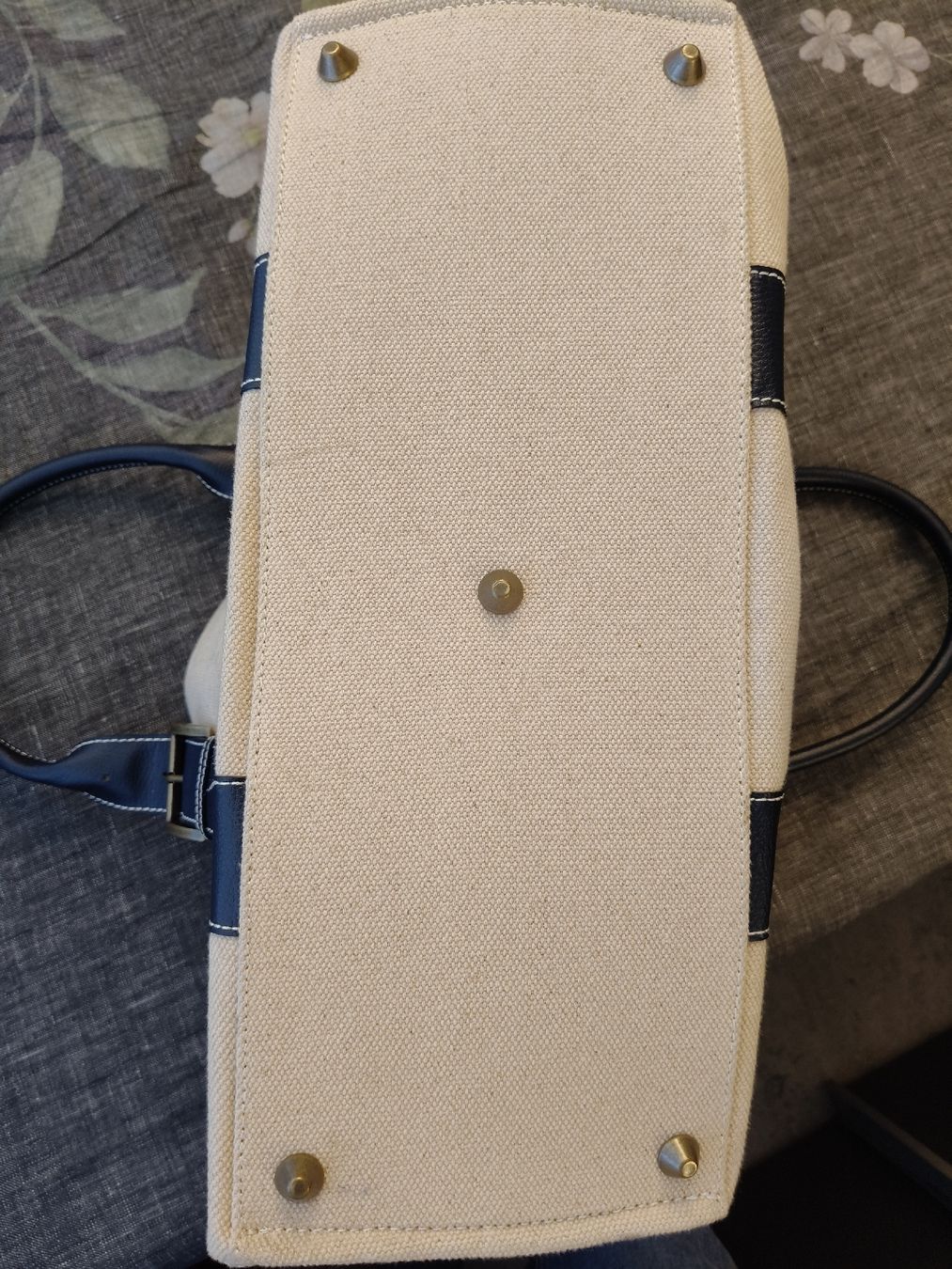 Tessuti: Pack easy canvas leather handle handbag beige blue go – Usato da Zürich venduto da sha_vw65 6