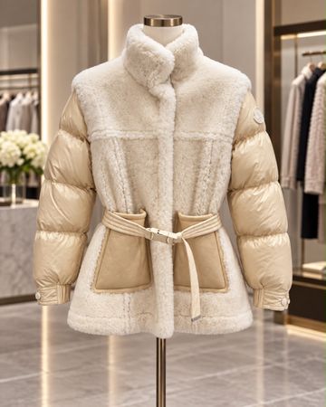 Moncler Women’s Charente Down Leather Jacket – 2-in-1