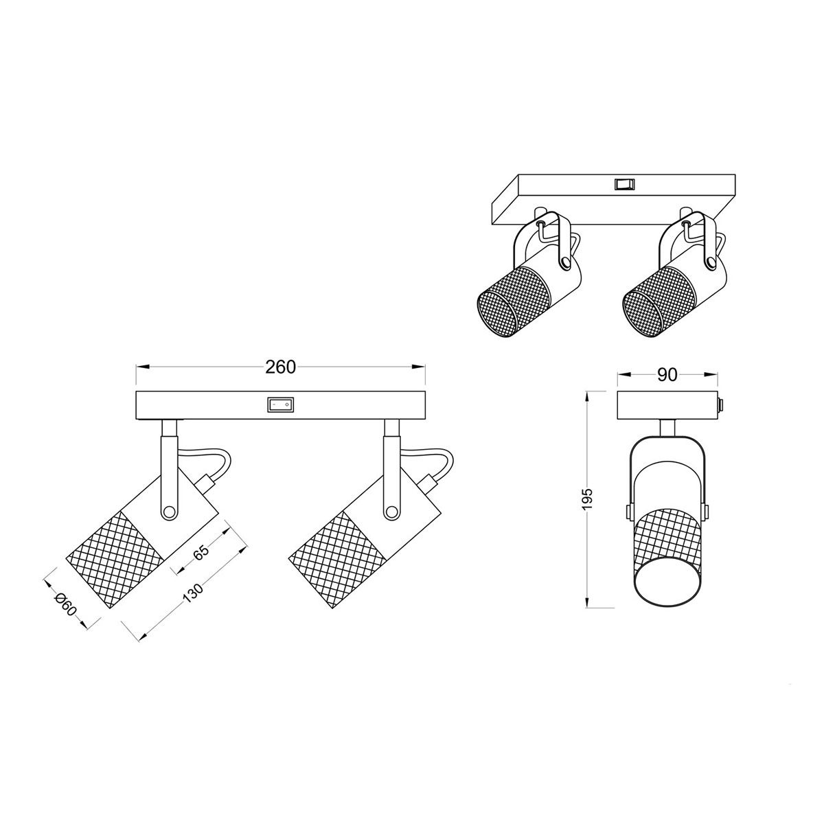 Lampade: Wandleuchte, 2 Strahler, 26 cm x 9 cm – Nuovo (secondo la descrizione) da Kreuzlingen venduto da Smart-Light 2