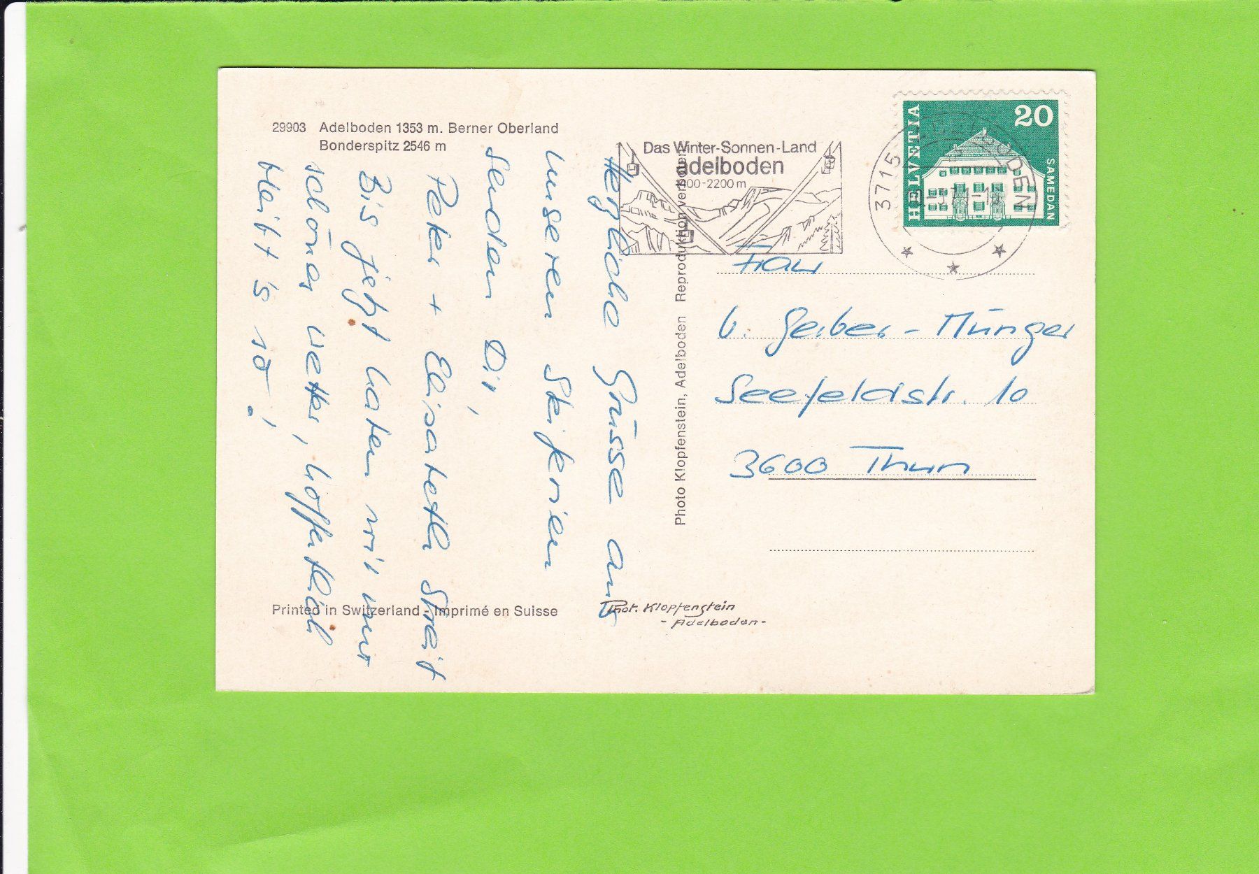 Cartes postales: Adelboden – D'occasion à St. Peterzell par neckertal 1
