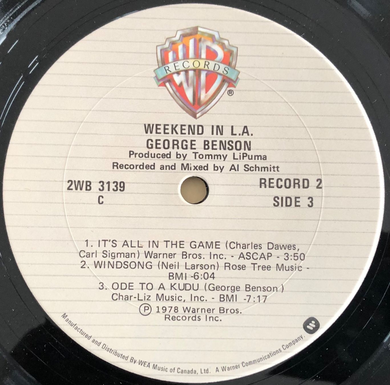 Dischi in vinile: GEORGE BENSON - WEEKEND IN L.A. – Usato da Poliez-Pittet venduto da Newtown-Records 3