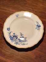 Meissen Teller Porzellan 25cm blaue Blumen Goldrand
