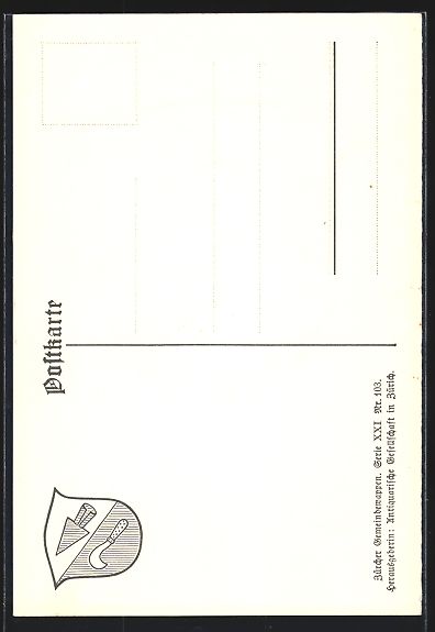 Ansichtskarten: Künstler-AK Dachsen, Wappen – Gebraucht aus Berlin von bartko-reher 1