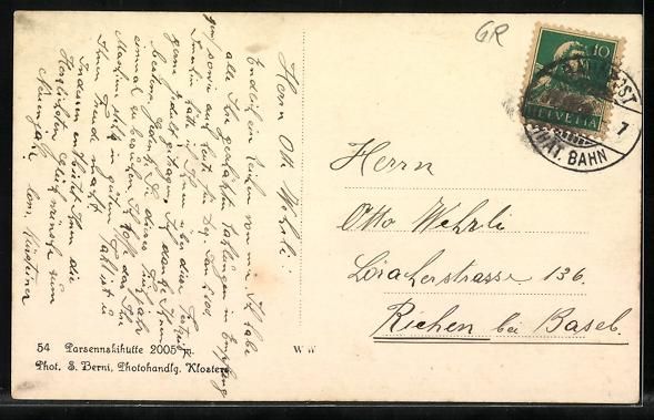 Cartoline postali: Davos, Parsennskihütte vor winterlichem – Usato da Berlin venduto da bartko-reher 1