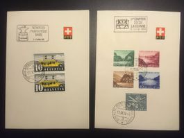 2 PTT Böglein mit Sonderstempel 1951-56