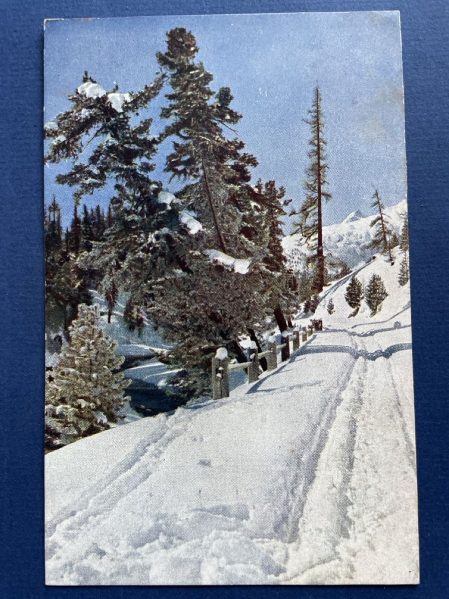 Cartoline postali: Winterliche Ansichtskarte, Vintage, verschneite Berge – Usato da Neuhausen am Rheinfall venduto da Arielle55