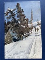 Winterliche Ansichtskarte, Vintage, verschneite Berge