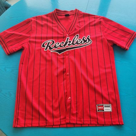 Hemd FSBN Sport USA 1992 Reckless,Retro; rot-schwarz, Gr.M