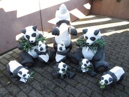 Panda Familie Gross + Klein als Dekoration / Aussteller