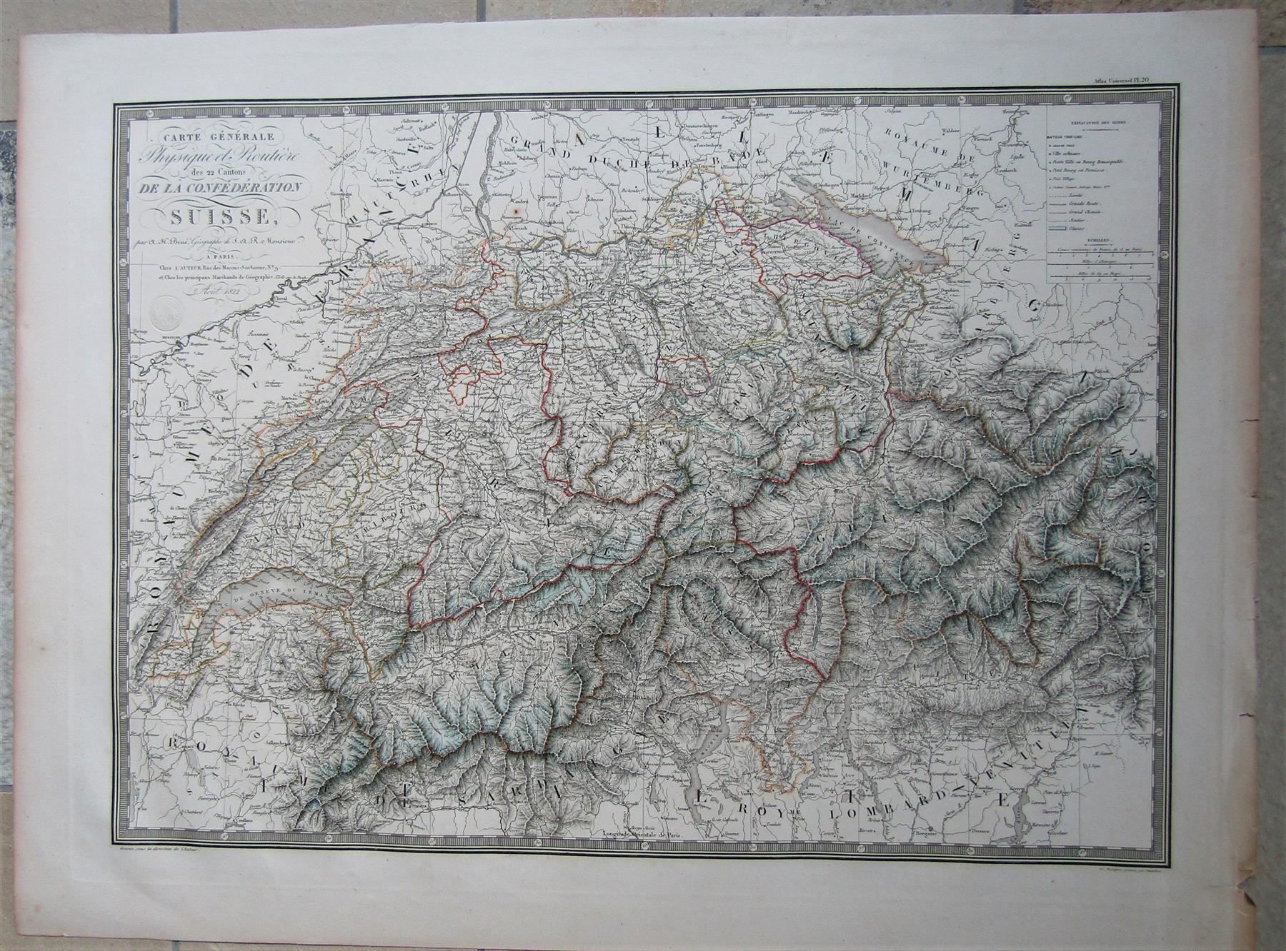 Landkarten & Atlanten: Karte  der Schweiz von Brué 1822 – Gebraucht aus Rafz von booksell