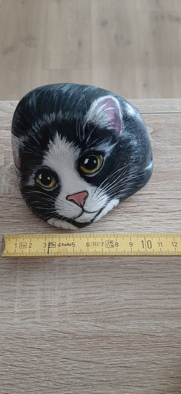 Statuette: Katze gemalt auf Stein – Nuovo (secondo la descrizione) da Affoltern am Albis venduto da Fossil60 3