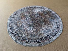 runder Vintage-Teppich mit orientalischem Muster