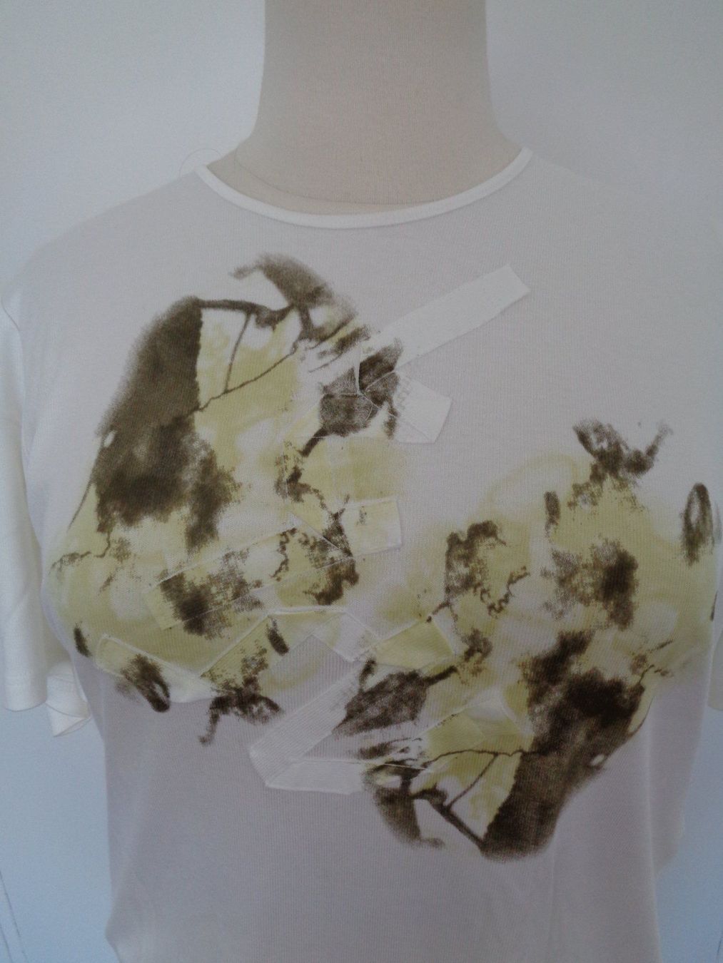 T-Shirts: T-shirt blanc/pistache T. 50 – Neu (gemäss Beschreibung) aus Marin-Epagnier von Madja 1