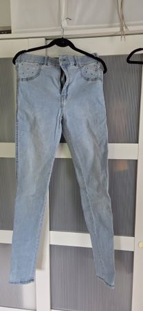 DR DENIM Jeans Gr. L hellblau mit Strass-Steinen 👖✨