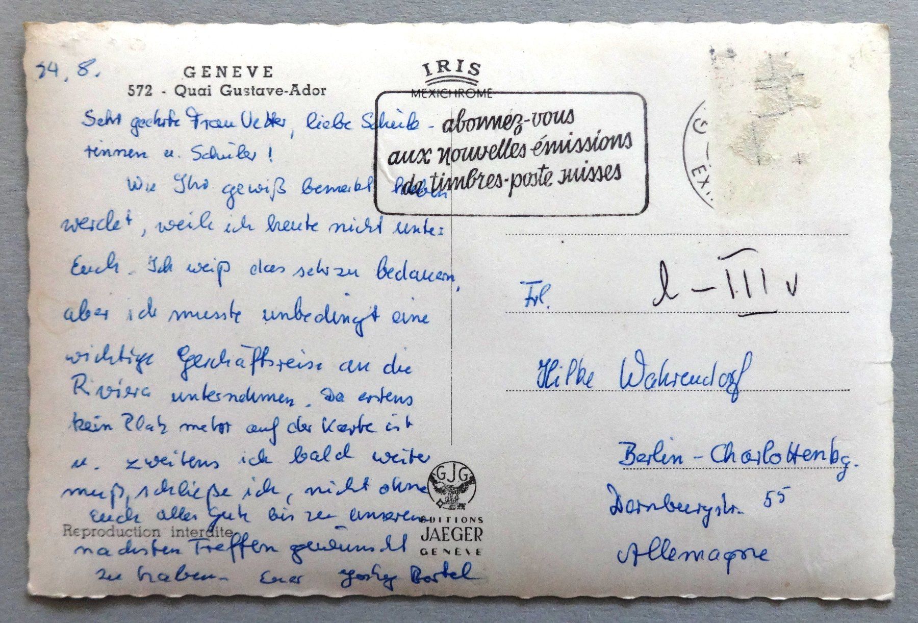 Ansichtskarten: Genève, Quai Gustave-Ador – Defekt aus Fétigny von Billy2miny 1