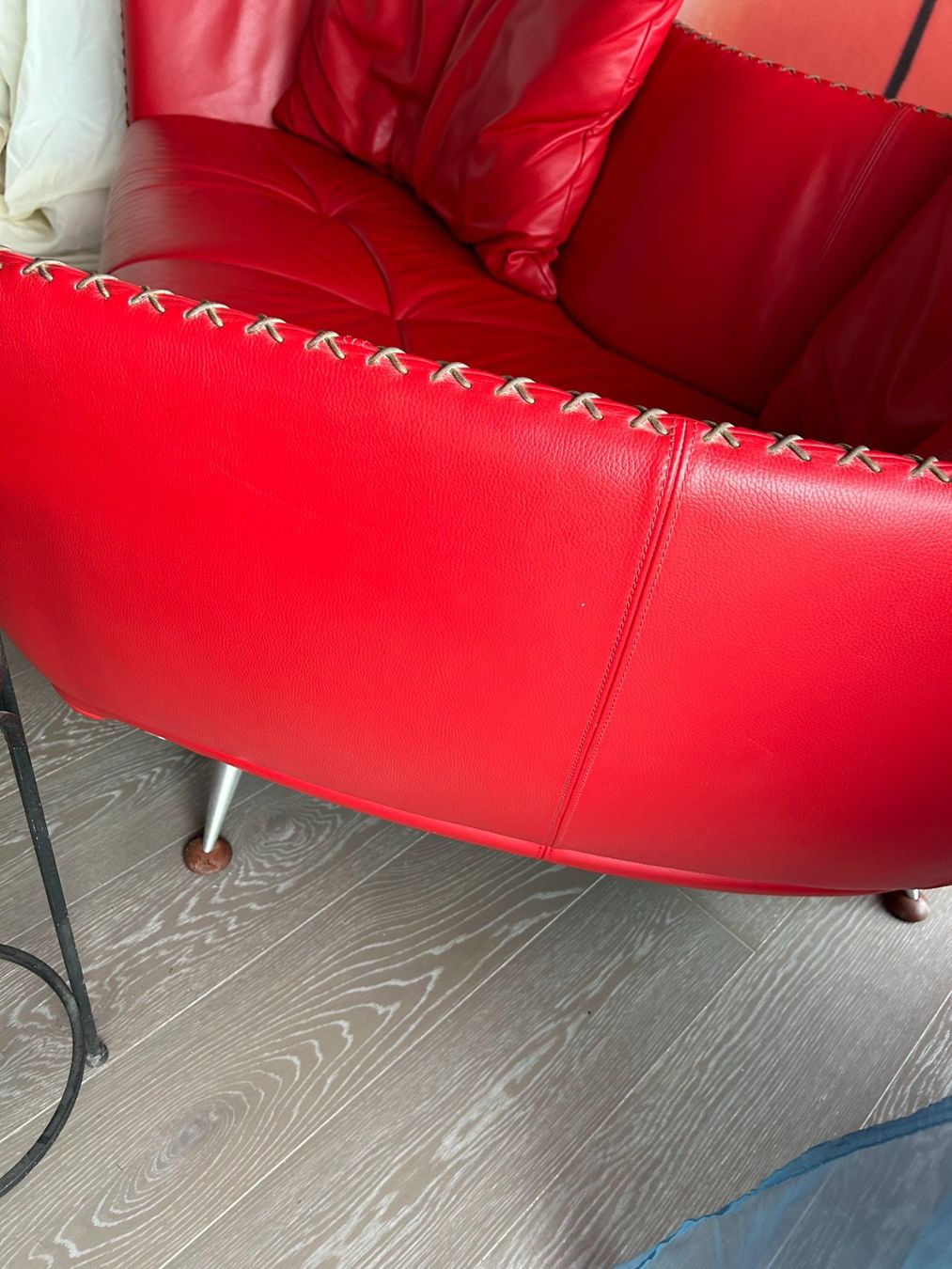 De Sede Sofas: Sofa De Sede DS102 Shell rot Leder Mathias Hoffmann – D'occasion à Dottikon par beni1204 5